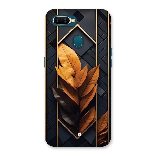 Golden Leaf Pattern Back Case for Oppo A12s