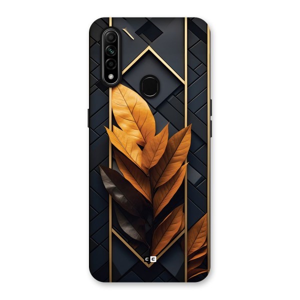 Golden Leaf Pattern Back Case for Oppo A31