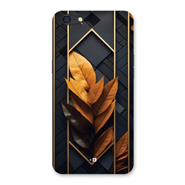 Golden Leaf Pattern Back Case for Oppo A71