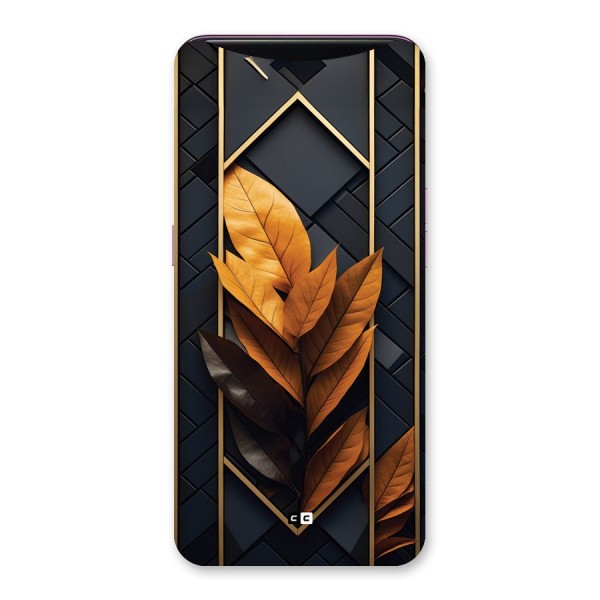 Golden Leaf Pattern Back Case for Oppo Find X