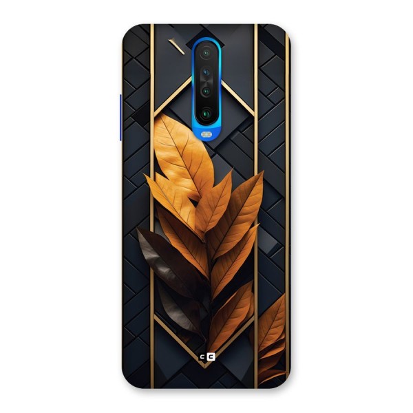 Golden Leaf Pattern Back Case for Poco X2