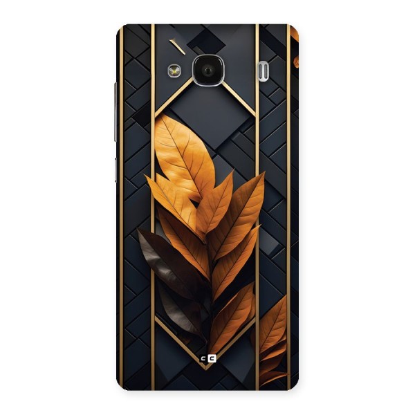 Golden Leaf Pattern Back Case for Redmi 2s