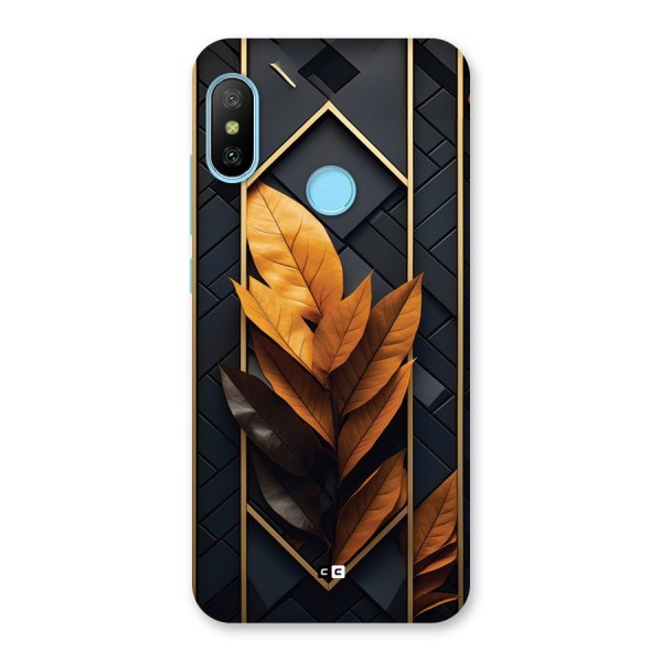 Golden Leaf Pattern Back Case for Redmi 6 Pro