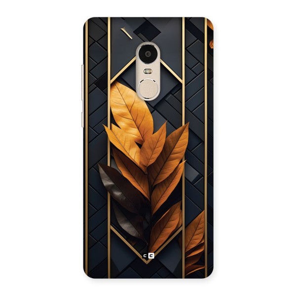 Golden Leaf Pattern Back Case for Redmi Note 4