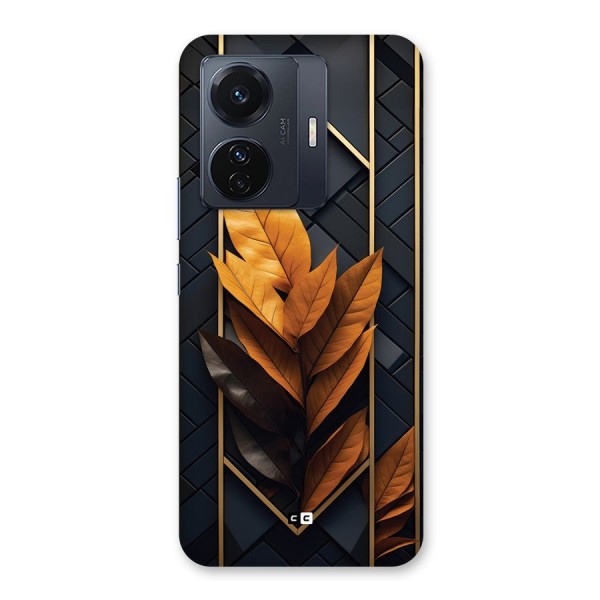 Golden Leaf Pattern Back Case for Vivo iQOO Z6 Pro