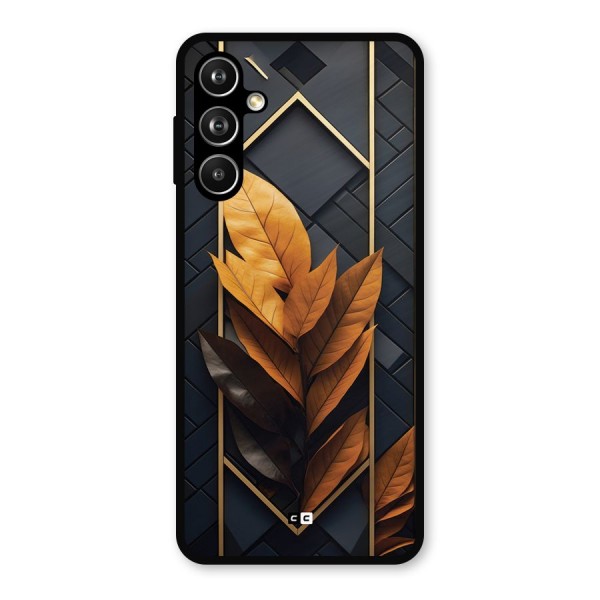 Golden Leaf Pattern Metal Back Case for Galaxy F54