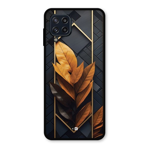 Golden Leaf Pattern Metal Back Case for Galaxy M32