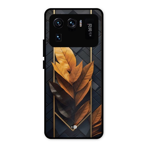 Golden Leaf Pattern Metal Back Case for Mi 11 Ultra