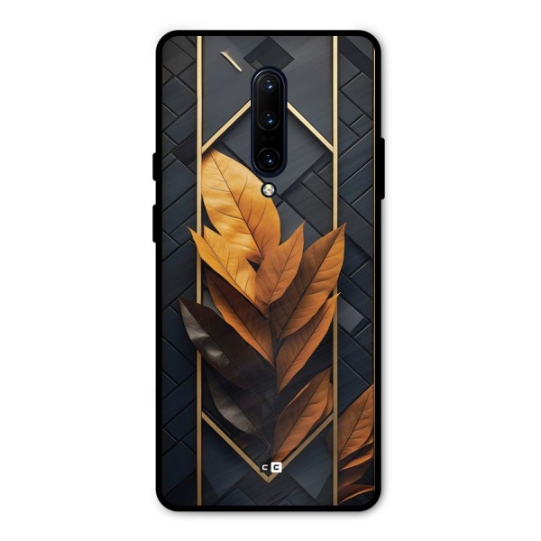 Golden Leaf Pattern Metal Back Case for OnePlus 7 Pro