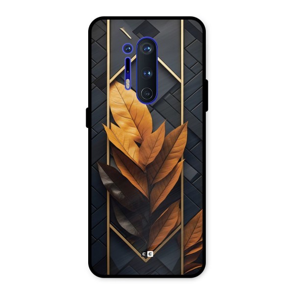 Golden Leaf Pattern Metal Back Case for OnePlus 8 Pro