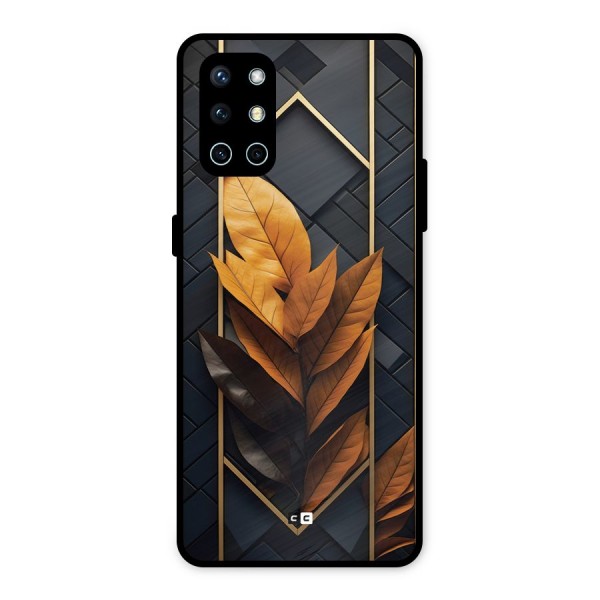 Golden Leaf Pattern Metal Back Case for OnePlus 9R