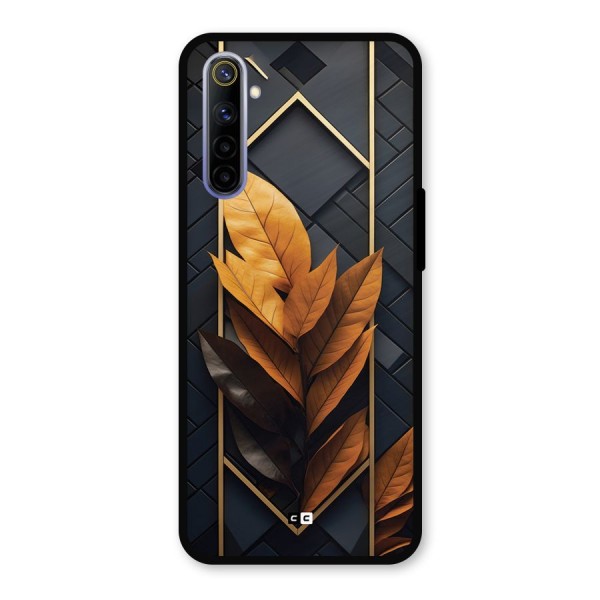 Golden Leaf Pattern Metal Back Case for Realme 6i