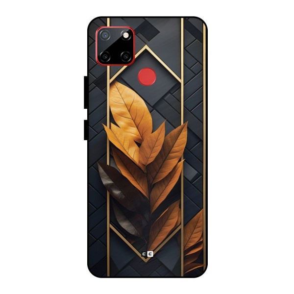 Golden Leaf Pattern Metal Back Case for Realme C12