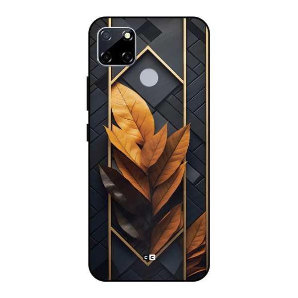 Golden Leaf Pattern Metal Back Case for Realme Narzo 20