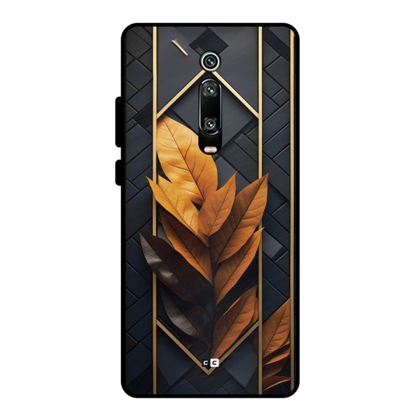 Golden Leaf Pattern Metal Back Case for Redmi K20