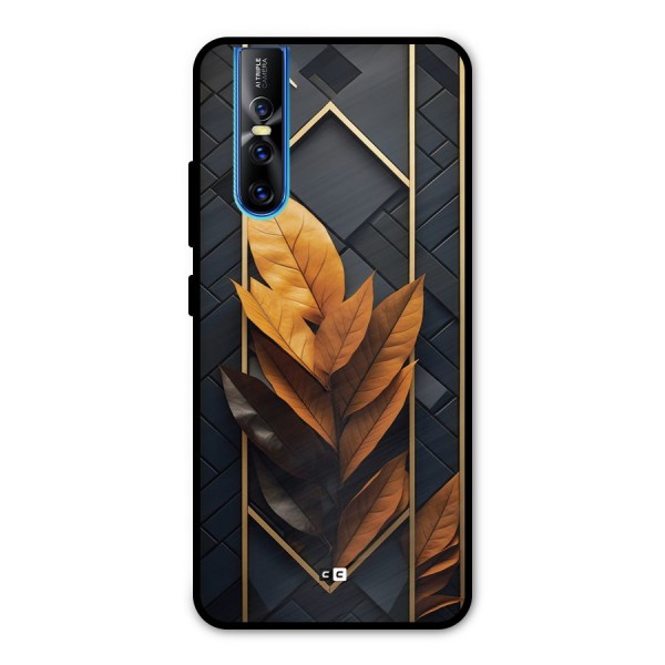 Golden Leaf Pattern Metal Back Case for Vivo V15 Pro