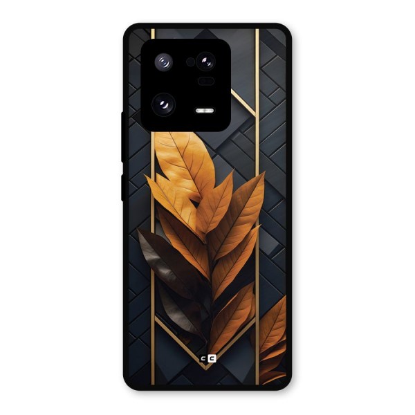 Golden Leaf Pattern Metal Back Case for Xiaomi 13 Pro