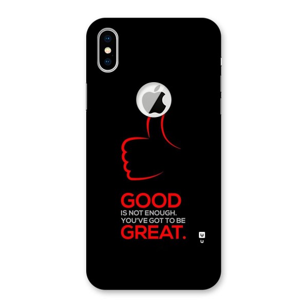 Good Great Back Case for iPhone XS Logo Cut