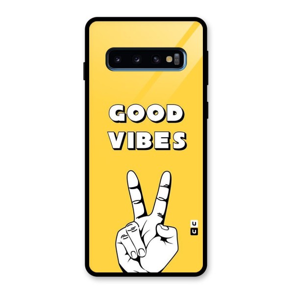 Good Vibes Victory Glass Back Case for Galaxy S10