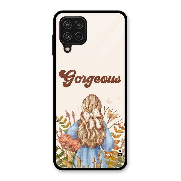 Gorgeous Girl Glass Back Case for Galaxy A22 4G