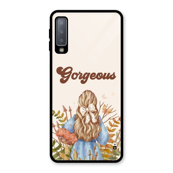 Gorgeous Girl Glass Back Case for Galaxy A7 (2018)