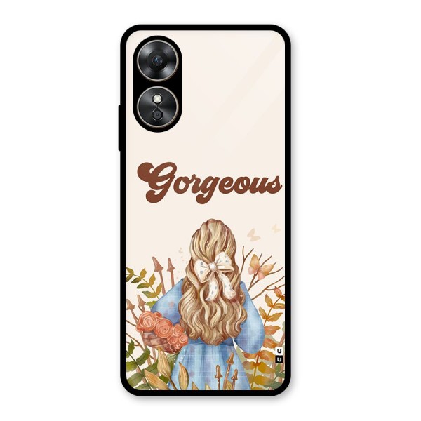 Gorgeous Girl Glass Back Case for Oppo A17