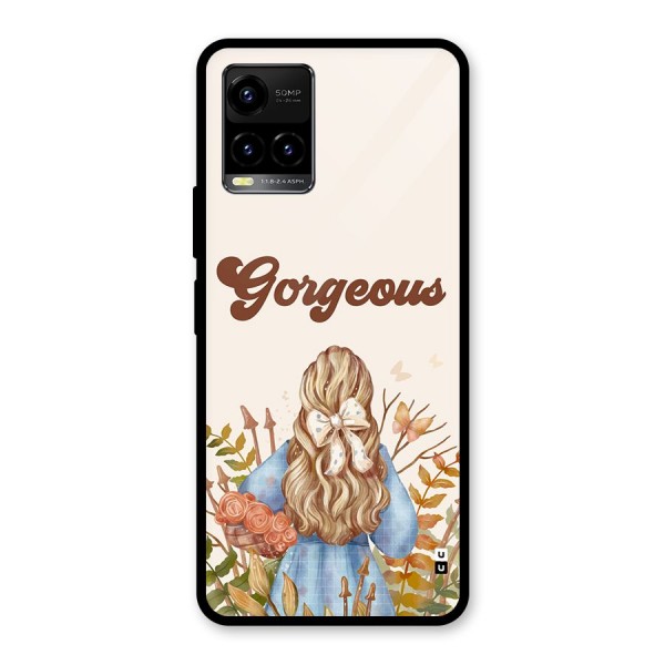 Gorgeous Girl Glass Back Case for Vivo Y21 2021