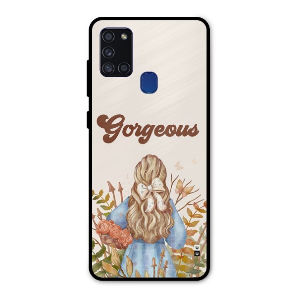 Gorgeous Girl Metal Back Case for Galaxy A21s