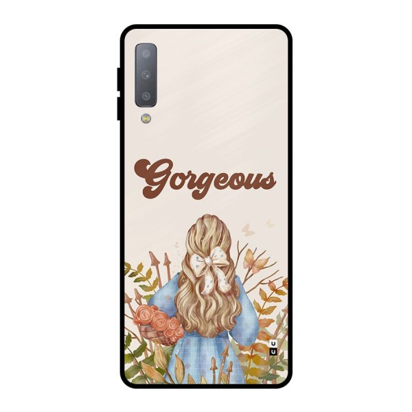 Gorgeous Girl Metal Back Case for Galaxy A7 (2018)