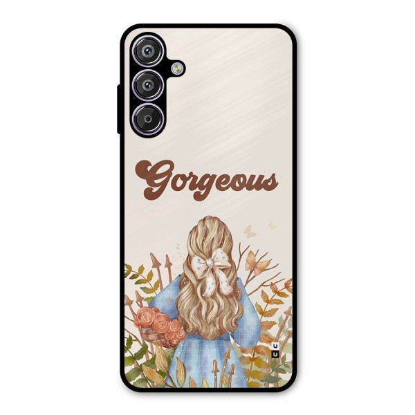 Gorgeous Girl Metal Back Case for Galaxy M15