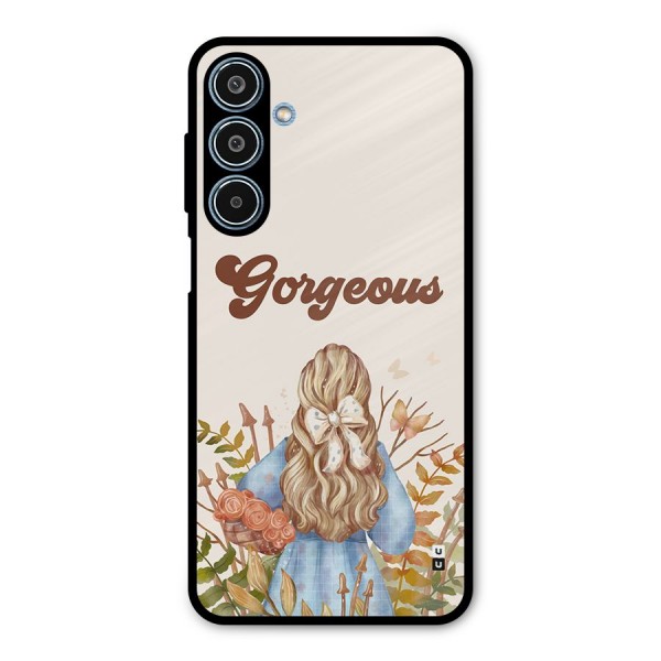 Gorgeous Girl Metal Back Case for Galaxy M35