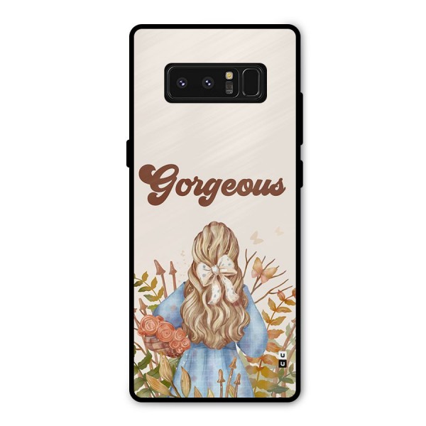 Gorgeous Girl Metal Back Case for Galaxy Note 8