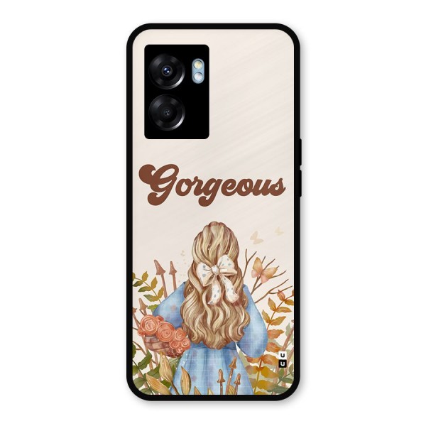 Gorgeous Girl Metal Back Case for Oppo K10 (5G)