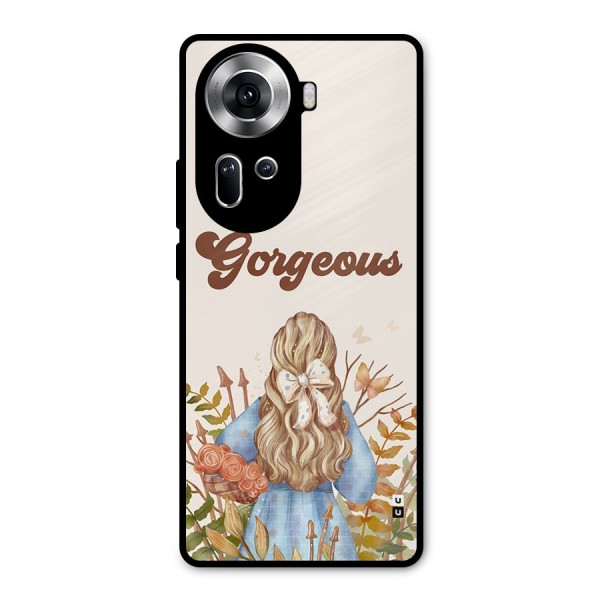 Gorgeous Girl Metal Back Case for Oppo Reno11 5G