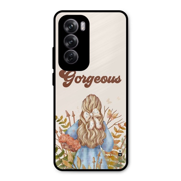 Gorgeous Girl Metal Back Case for Oppo Reno12 Pro