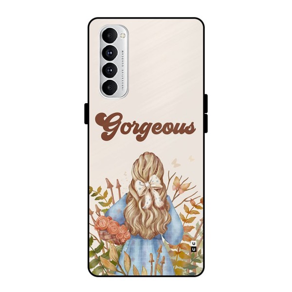 Gorgeous Girl Metal Back Case for Oppo Reno4 Pro