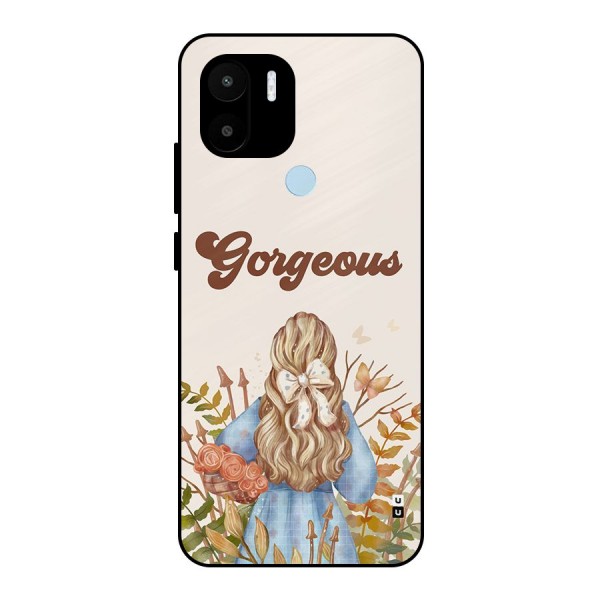 Gorgeous Girl Metal Back Case for Redmi A2 Plus