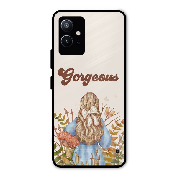 Gorgeous Girl Metal Back Case for Vivo T1 5G