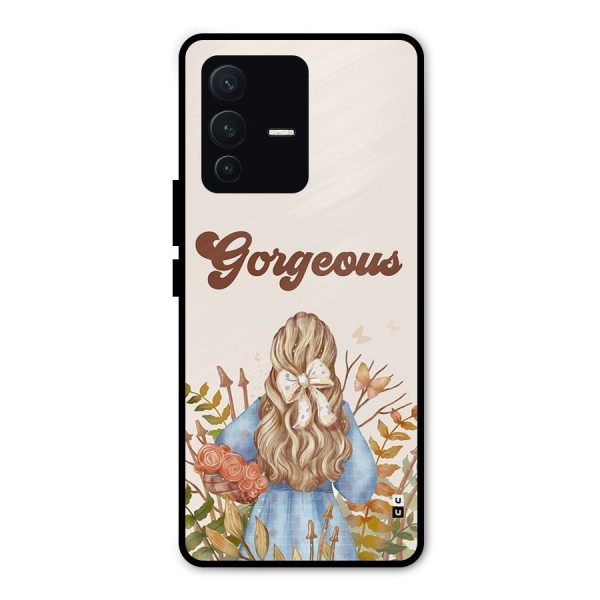 Gorgeous Girl Metal Back Case for Vivo V23 Pro