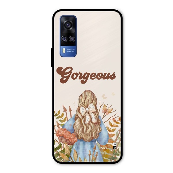 Gorgeous Girl Metal Back Case for Vivo Y31