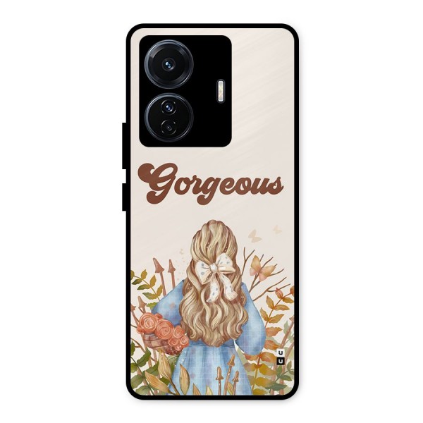 Gorgeous Girl Metal Back Case for iQOO Z6