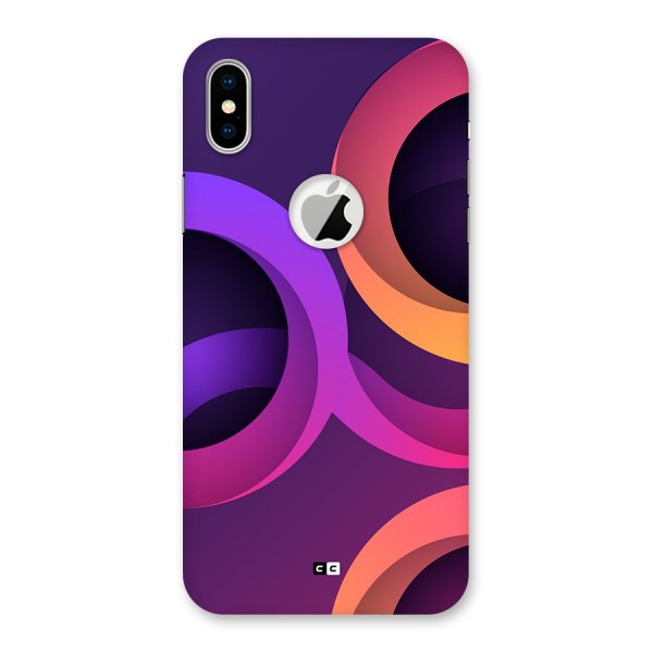 Gradient Rings Back Case for iPhone XS Logo Cut