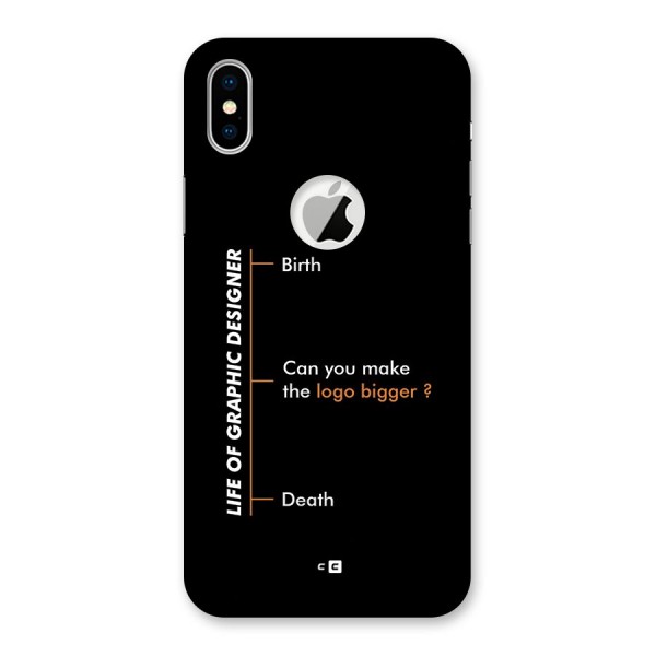 Graphic Designer Life Back Case for iPhone XS Logo Cut