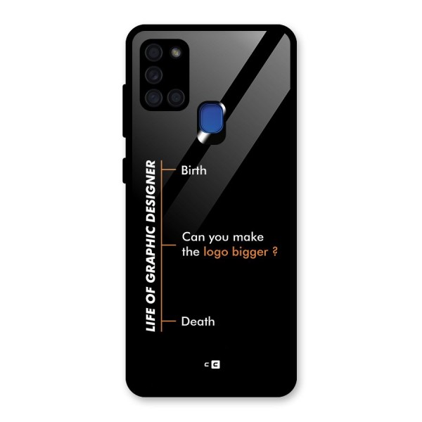 Graphic Designer Life Glass Back Case for Galaxy A21s