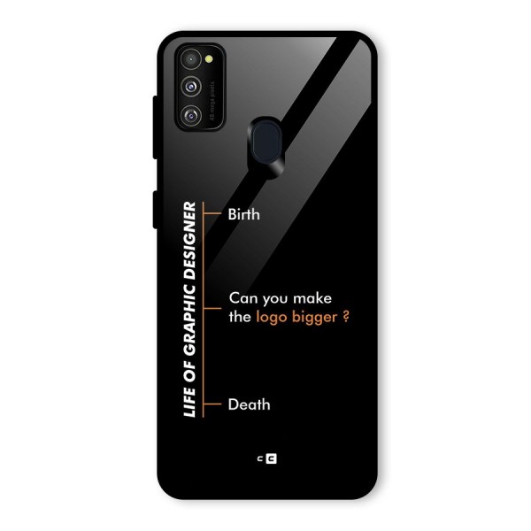 Graphic Designer Life Glass Back Case for Galaxy M21