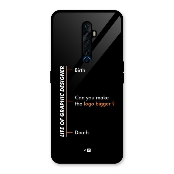 Graphic Designer Life Glass Back Case for Oppo Reno2 Z