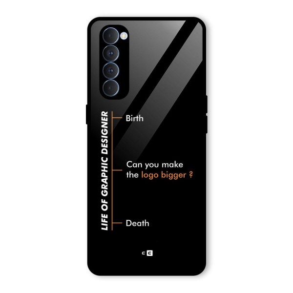 Graphic Designer Life Glass Back Case for Oppo Reno4 Pro