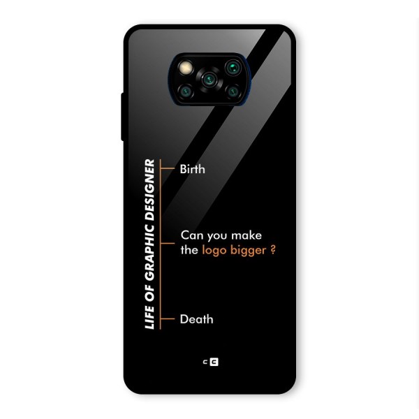 Graphic Designer Life Glass Back Case for Poco X3 Pro