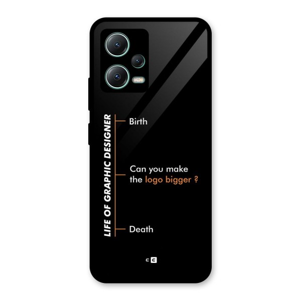 Graphic Designer Life Glass Back Case for Poco X5