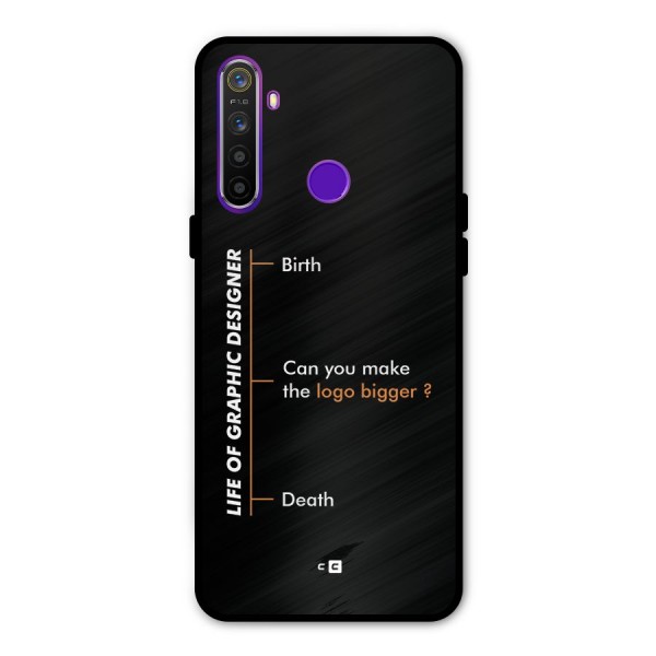 Graphic Designer Life Glass Back Case for Realme 5s